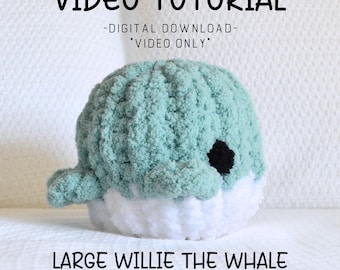 Hand Knit Whale (LARGE SIZE) Video Tutorial, BEGINNER, Learn How to Finger Knit, Hand Knitting, Whale Pattern, Hand Knit Tutorial, Tutorial