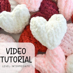 Handstrick-Herz Video-Tutorial, Herz lernen wie man mit den Fingern strickt, Handstricken, Valentinstag-Muster, Strick-Anleitung, Tutorial, Muster, DIY