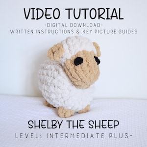 Modèles de tricot main Shelby le mouton, Modèle mouton, Tutoriel vidéo, Apprendre à tricoter avec les doigts, Tricot à la main, Peluches tricotées main, Modèles