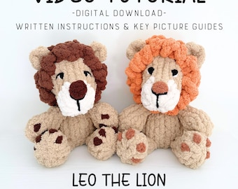 Lion Finger Knit Pattern and Video Tutorial, Hand Knit Lion Pattern