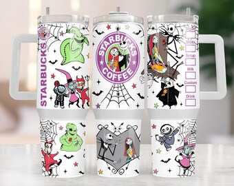 NBC Inspired 40oz Tumbler | Jack and Sally Inspired 40oz Tumbler | Halloween 40oz Tumbler | 40oz Stainless Steel Tumbler