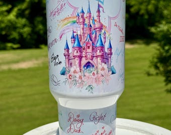 Character Autograph Inspired 40oz Tumbler | Disney Inspired 40oz Tumbler | Castle 40oz  Tumbler |