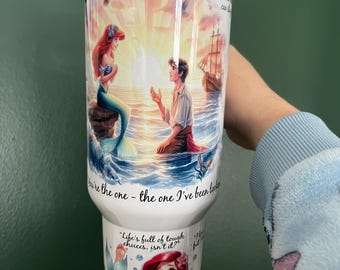 Princess Inspired 40oz Tumbler | Disney Inspired 40oz Tumbler | Mermaid Inspired 40oz Tumbler | Princess and Prince Inspired Tumbler