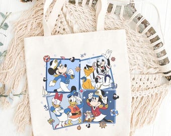Custom DCL Canvas Tote Bag | Mickey and Friends Cruise Bag | Vacation Canvas Tote Bag | Personalized Family Bag | Character Vacation Bag