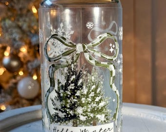 Winter Wonderland Snowy Mug | Christmas Coffee Cup | Winter Glass Cup | Christmas Gift