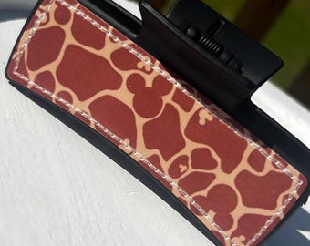 Hidden Mickey Animal Print Inspired Hair Clip | Animal Park Hair Accessory | Magical Vacation Hair Clip |  Giraffe Matte Black Hair Clip