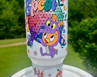 Theme Park Inspired 40oz Tumbler | Disney Inspired 40oz Tumbler | Epcot Inspired 40oz Tumbler | Orange Bird and Figment Inspired Tumbler |