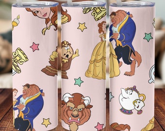 Bell and Beast Inspired Tumbler | Princess  Inspired Tumbler | 20oz Custom Tumbler | Disney Inspired Tumbler