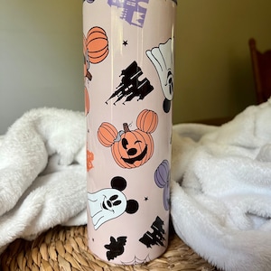 20 oz Insulated Tumbler| Pumpkin Mickey Tumbler| Mickey Ghost Tumbler | Halloween Tumbler | Magical Halloween Tumbler