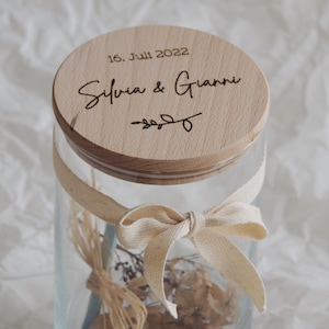 Personalized Storage Jar | Gift thank you with name | wedding gift wedding | wooden lid glass