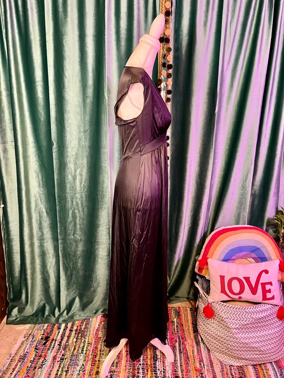 Vintage Vanity Fair Black Dressing Gown - Size 34… - image 4
