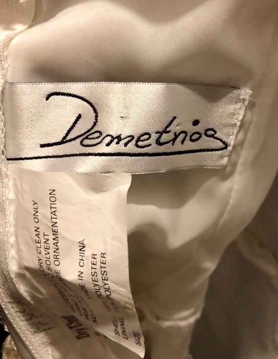 Vintage Demetrios Wedding Dress / 1990s Beaded an… - image 8