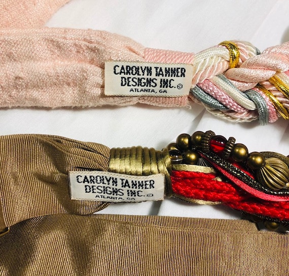 Vintage 80s Carolyn Tanner Belts / 80s Art Belt Set - Gem display picture 2