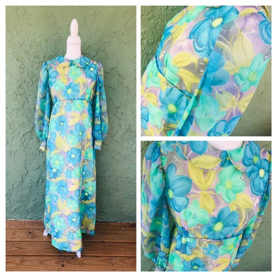 Handmade Vintage Floral Mod Dress / 1960s Vintage… - image 1