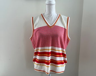 Vintage Fire Islander Damen Gestreifte Pullover Weste - Damen Gr. 42