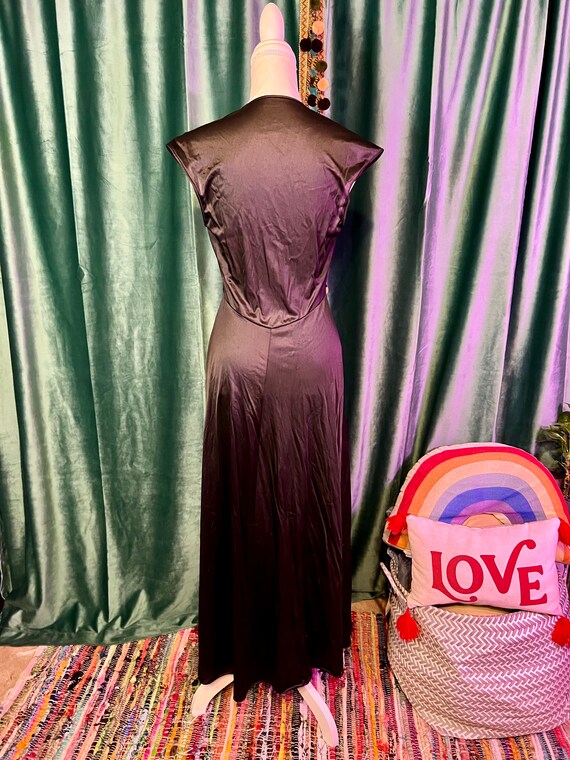 Vintage Vanity Fair Black Dressing Gown - Size 34… - image 3