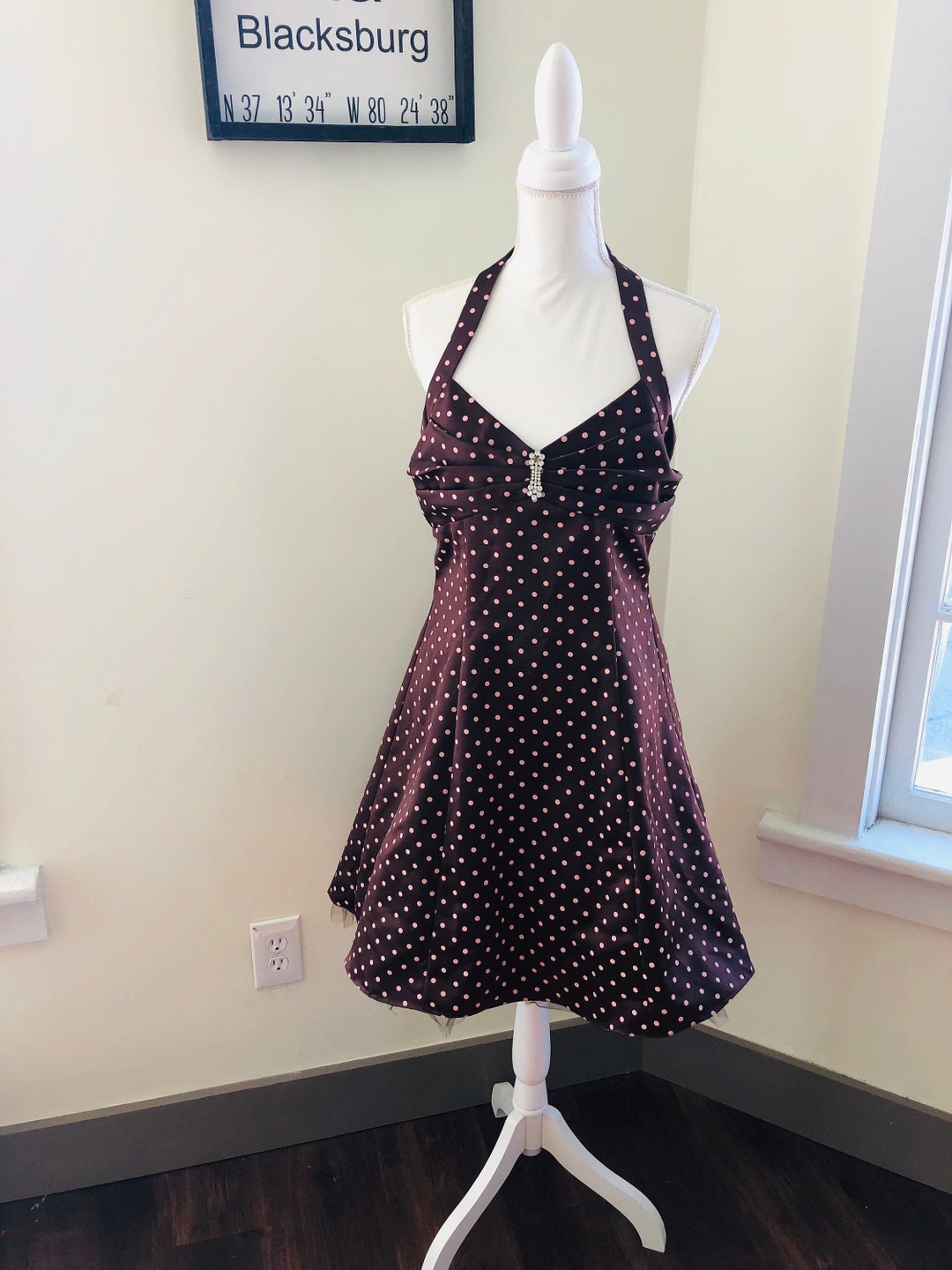 knee length dresses for ladies Fit N Flare Polka Dot Dress – Adeline main image 1