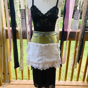 Upcycled Vintage Fabric Apron / Recycled Table Linens Apron