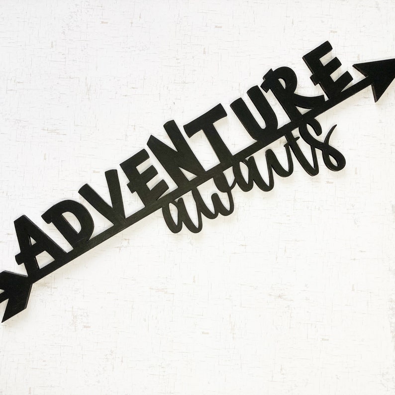 Word Decor, Quirky Wall Art, Adventure Awaits, Adventure themed. immagine 5