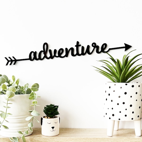 Word Decor, Quirky Wall Art, Adventure Wall Art, Wooden Wall Art