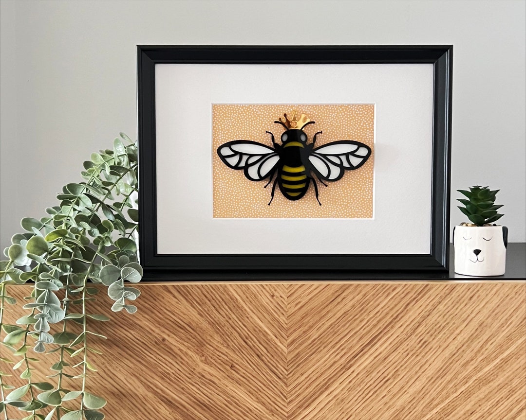 Queen Bee Wall Art Quirky Bee Wall Art Manchester Bee Framed Etsy