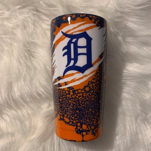 Detroit Tigers Tumbler, Detroit Tumbler, Glitter Tumbler, MLB Tumbler, Tigers Tumbler, Custom Detroit Tumbler, Detroit Tigers, Tigers