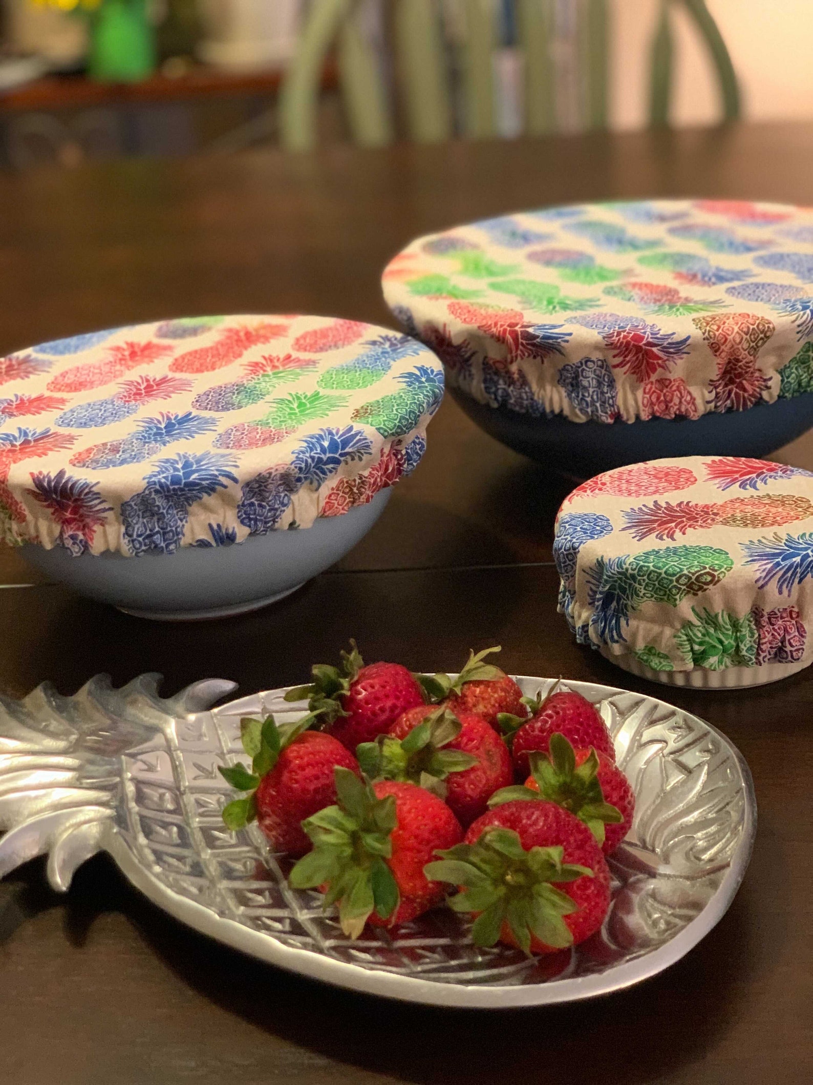 Bowl Covers Set of 3 Food Fruit Mixer Bowl Dish Container Etsy