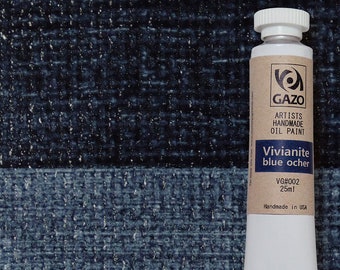 Pintura al óleo de vivianita genuina.