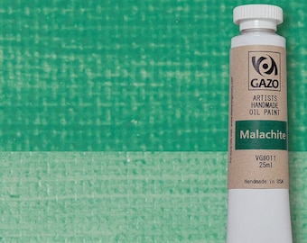 Pintura al óleo de malaquita genuina