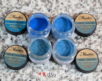 Juego de pigmentos de azurita, molienda fina y media