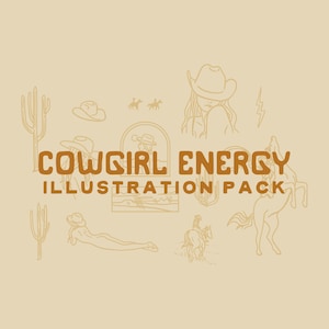 Cowgirl Illustration Pack SVG hand drawn