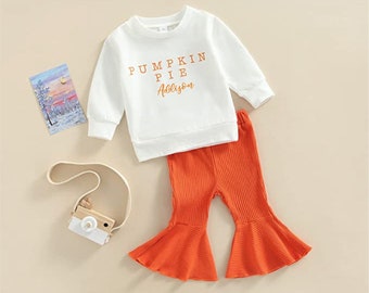 Personalized Baby Girl Fall Outfit, Cute Pumpkin Pie Baby Costume, First Day of Fall Photoshoot, Baby Shower Gift, Fall Sweater Weather