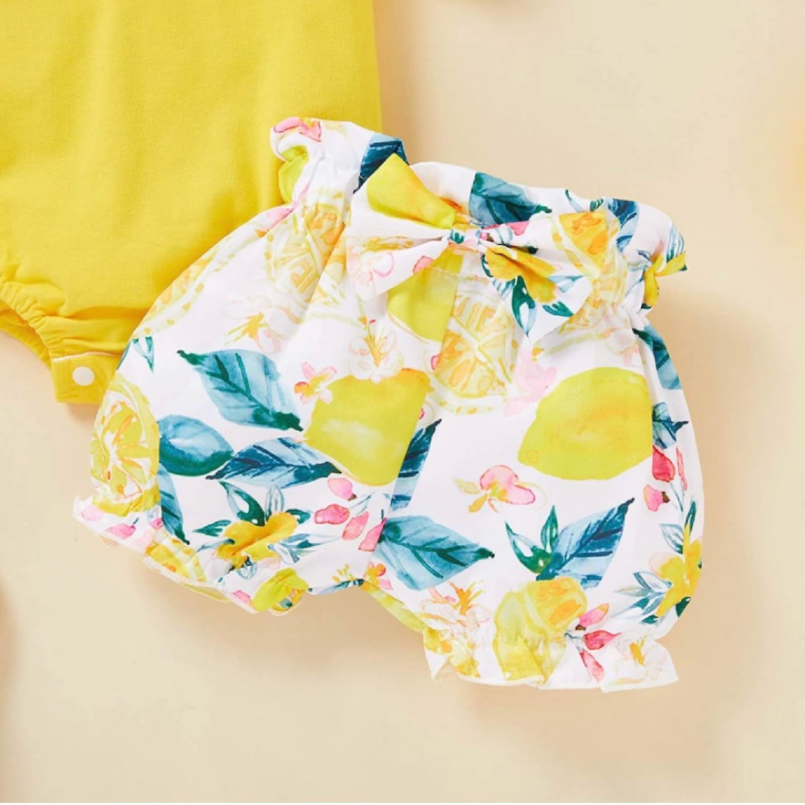 Baby Girl Lemon Outfit Personalized Baby Girl Summer Clothes Etsy