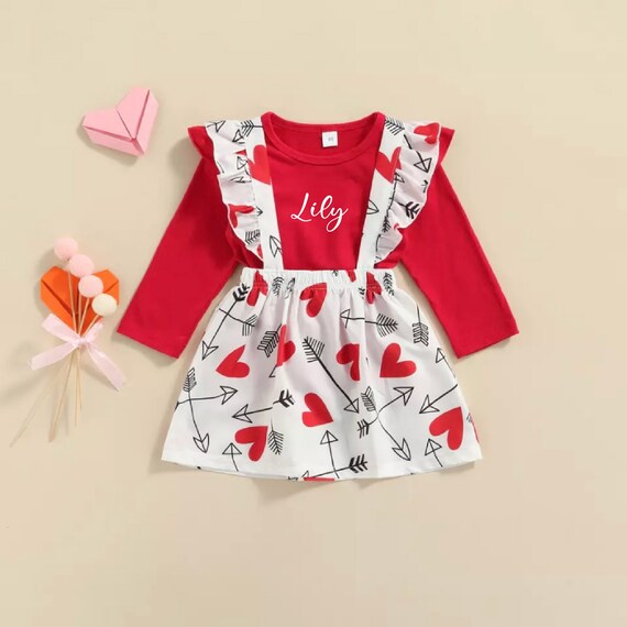 Baby Girl Valentine Dress Personalized Girl Heart Clothes Toddler Valentine Outfit Infant First Birthday Outfit Etsy Canada