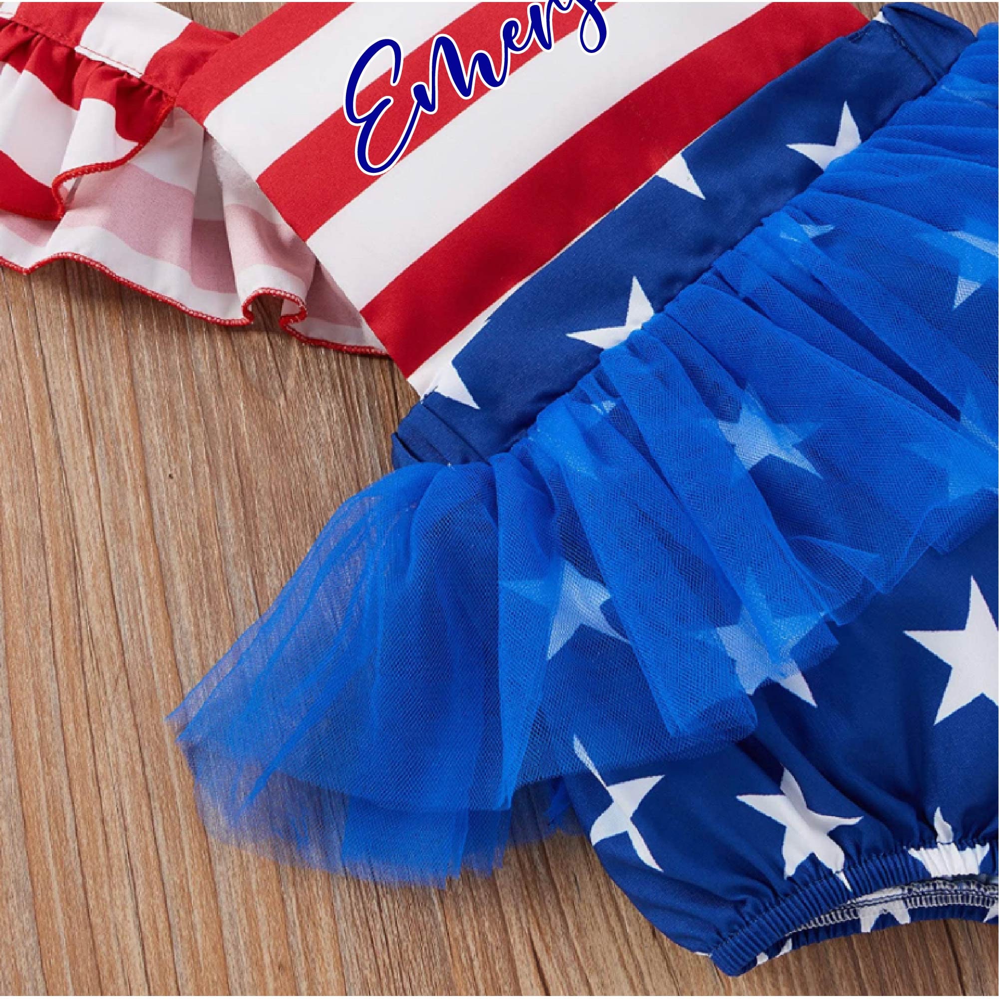 Baby Girl 4th of July Star Stripes Outfit Personalized Etsy