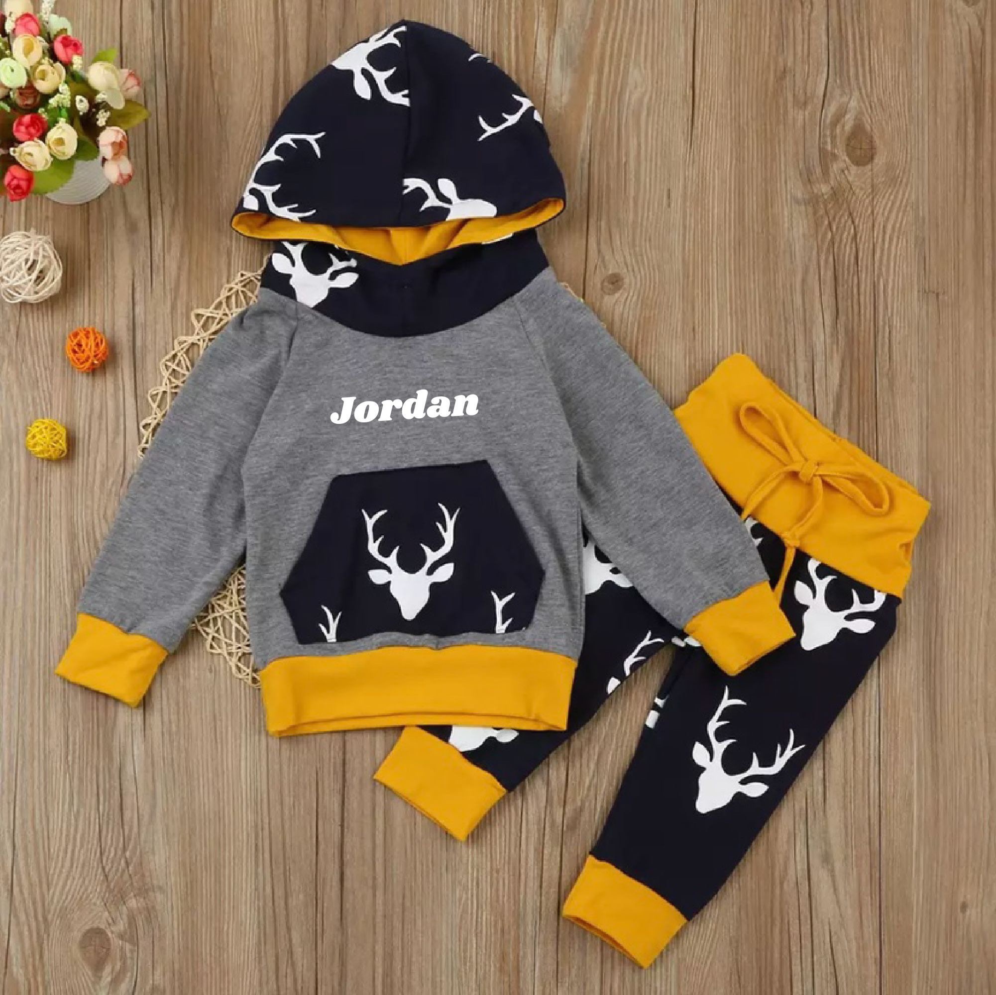 Baby Boy Fall Sweater Clothes Set Personalized Christmas Etsy