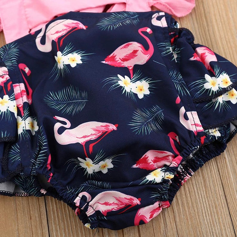 Baby Shower Gift Baby Girl Pink Flamingo Coming Home Outfit Birthday Outfit Fall Cute Outfit Personalized Gift Newborn for Photoshoot