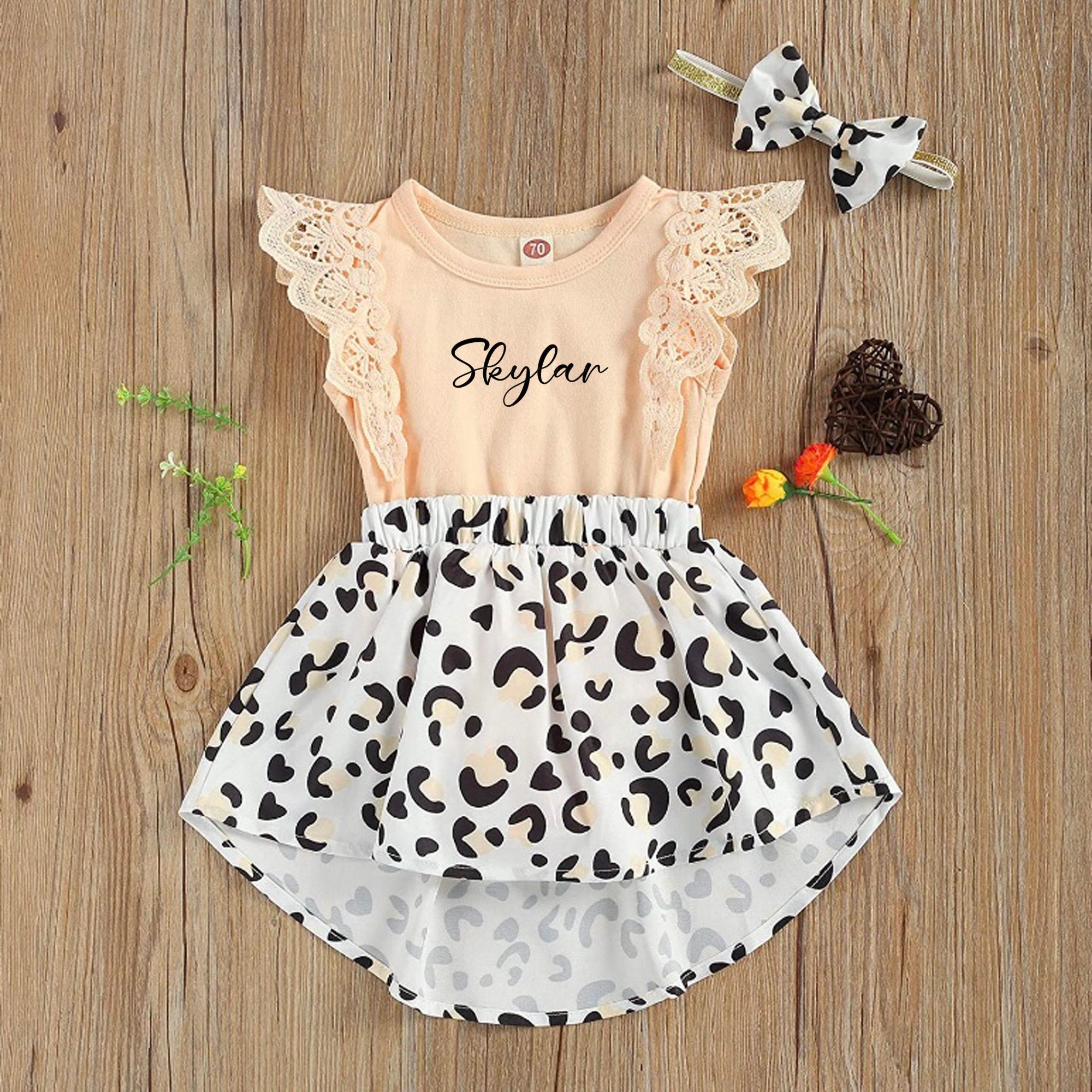 Baby Girl Leopard Animal Print Clothes Personalized Cute - Etsy
