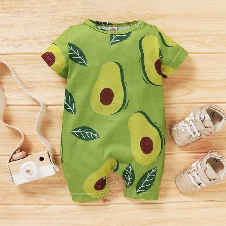 Cute Baby Avocado Clothes Funny Infant Unisex Pajama Outfit Etsy