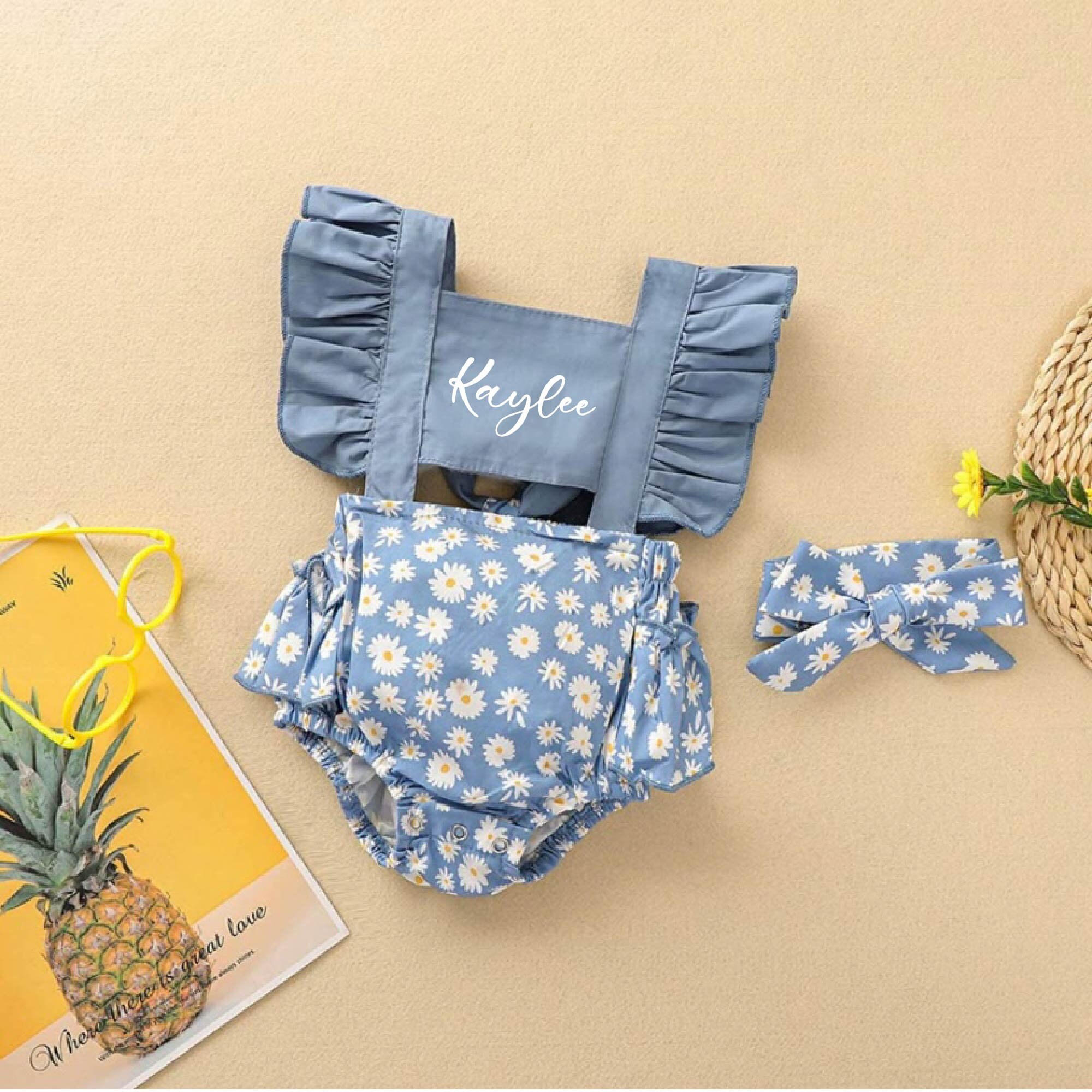 Baby Girl Flower Clothes Personalized Cute Baby Daisy Outfit Etsy UK