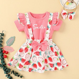 Berry Sweet Birthday Outfit, Two Sweet Outfit, Personalized Berry First Birthday Strawberry Dress, Strawberry Shortcake Clothes, Cake Smash