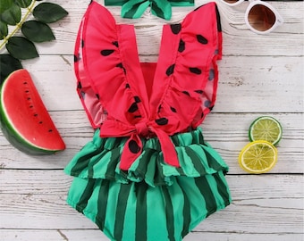 Baby Girl One in a Melon Outfit Personalized Watermelon Birthday Set Summer Baby Clothes Baby Shower Gift Toddler Romper Etsy Canada