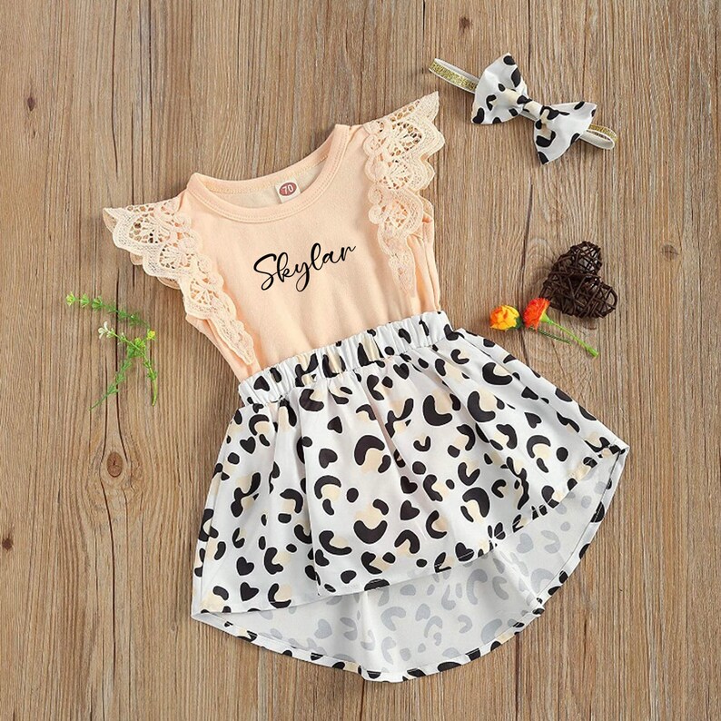 Baby Girl Leopard Animal Print Clothes Personalized Cute Etsy