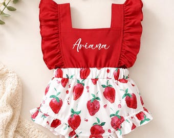 Berry First Birthday Outfit, Personalized Baby Girl Strawberry Clothes Set, Sweet One Baby Romper, Baby Shower Gift, Cake Smash Photoshoot