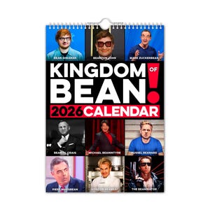 Kingdom Of Bean - 2026 Wall Calendar // Funny / Quirky / Christmas / Birthday / Gift Idea / Present / Novelty / Humour / Secret Santa
