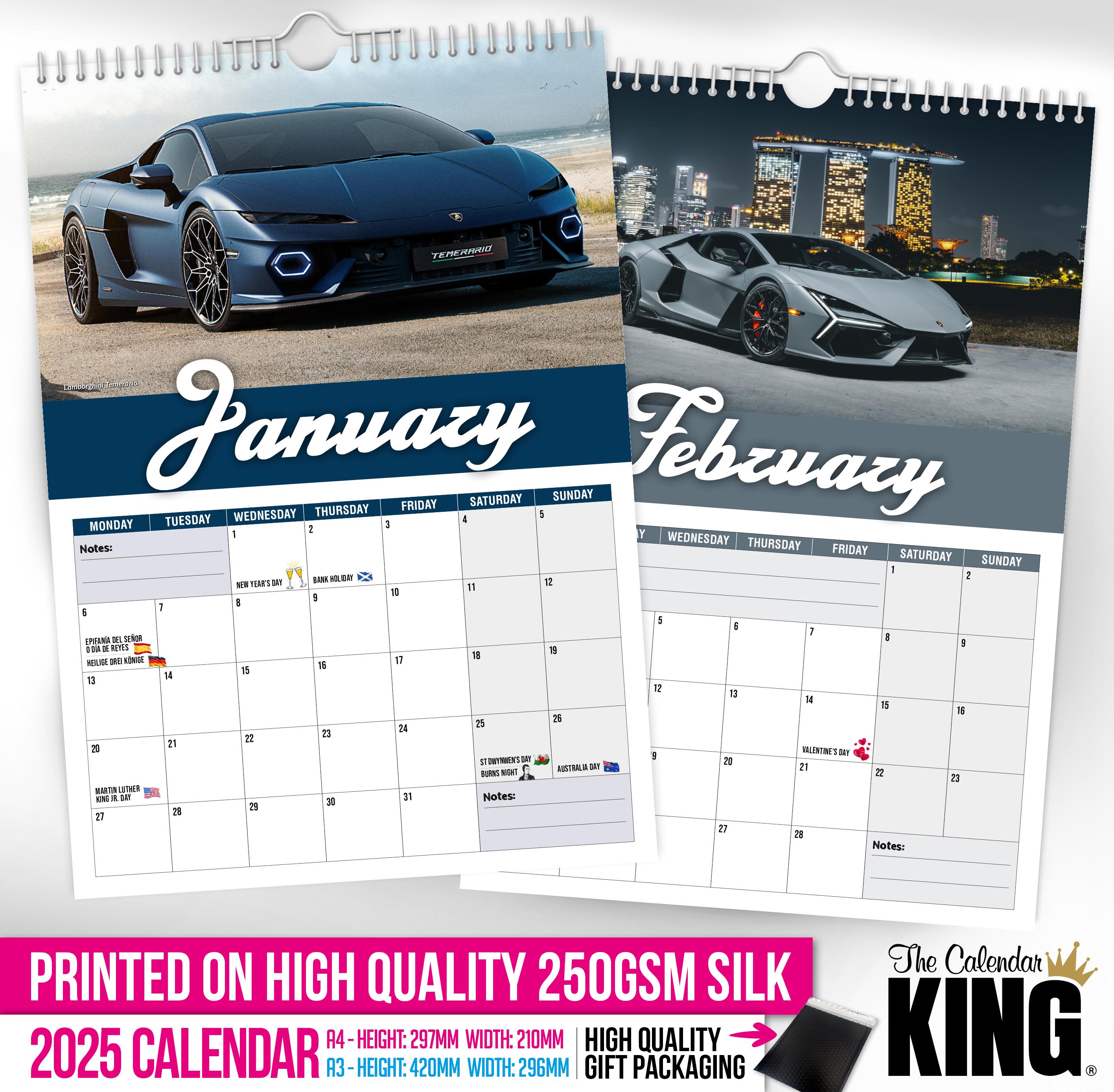 Lamborghini - 2025 Wall Calendar // Cars / Motoring