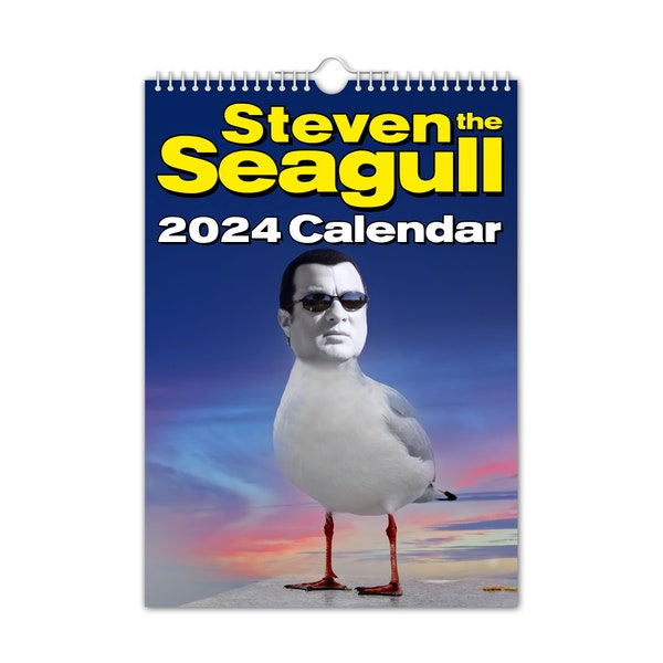 Steven 'THE' Seagull - 2024 Wall Calendar // Funny / Quirky / Christmas / Birthday / Gift Idea / Present / Novelty / Humour / Secret Santa