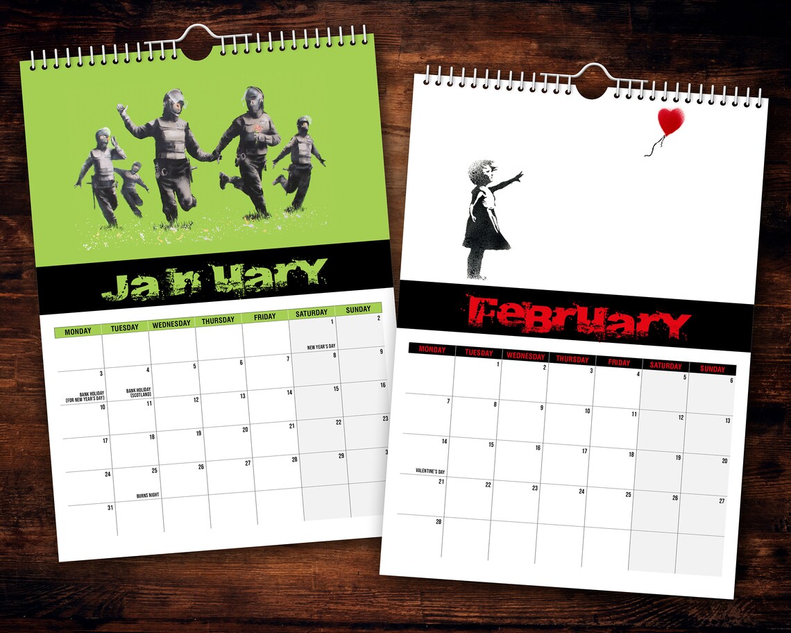 Weihnachten 2022 Wandern Banksy 2022 Wandkalender / Kunst / Kreativ / Weihnachten / Etsy