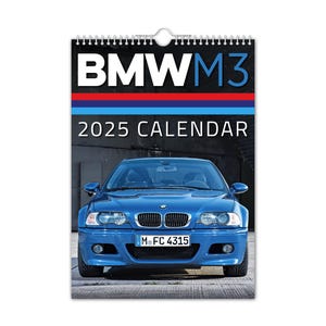 Calendario de pared BMW M3 2025 // Coches / Automovilismo / Nostálgico / Navidad / Cumpleaños / Idea de regalo / Presente / Novedad / Amigo invisible