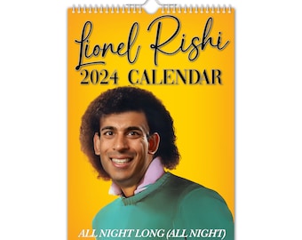 Lionel Rishi // Rishi Sunak // Lionel Richie - 2024 - Wall Calendar // Funny / Quirky / Christmas / Birthday / Gift Idea / Present / Novelty